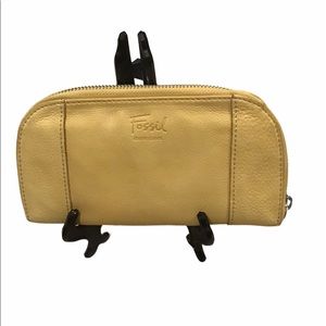 Fossil Sunny Yellow Leather zip around wallet